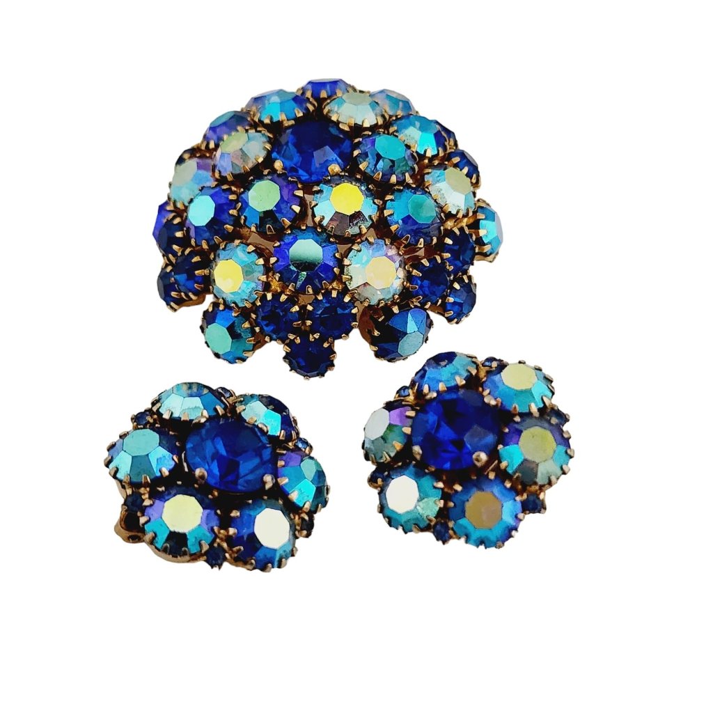 Signed Warner Domed Ab Rhinestone Set (A4965)